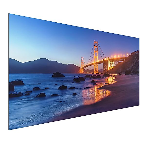 Alu-Dibond Bild Golden Gate Bridge am Abend günstig online kaufen