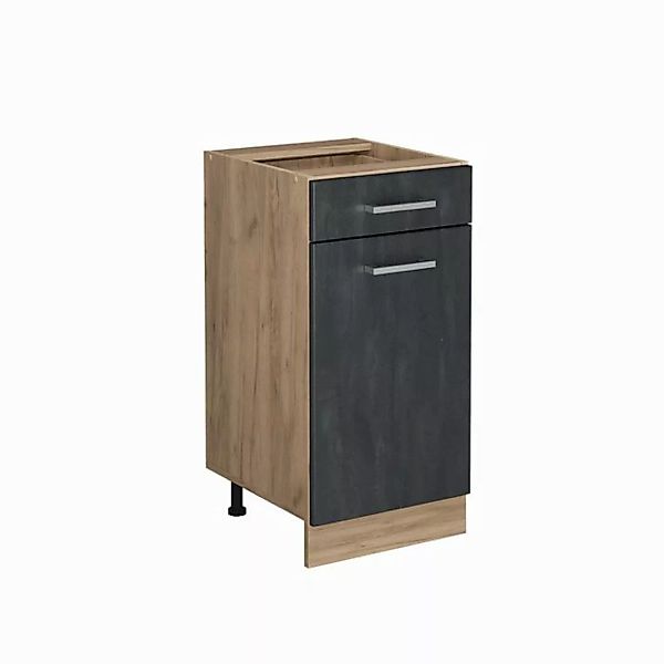 Vicco Unterschrank R-Line, Schwarz Beton/Goldkraft Eiche, 40 cm ohne Arbeit günstig online kaufen