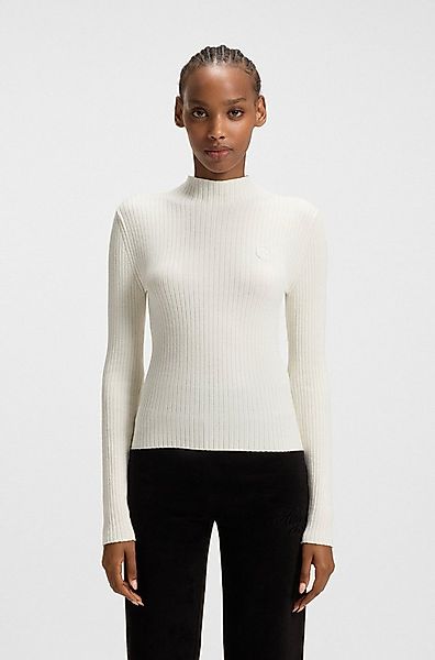 HUGO Blue Stehkragenpullover Sarmie mit Label-Stitching günstig online kaufen