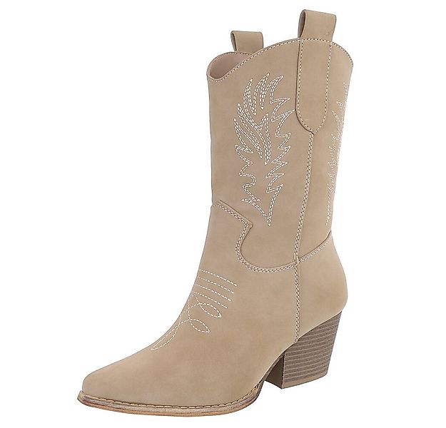 Ital-Design Elegante Damen Stiefel mit Stickerei für Alltag und Freizeit We günstig online kaufen