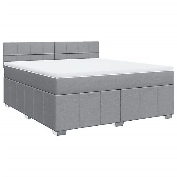 vidaXL Boxspringbett mit Matratze Hellgrau 180x200 cm Stoff 3289447 günstig online kaufen