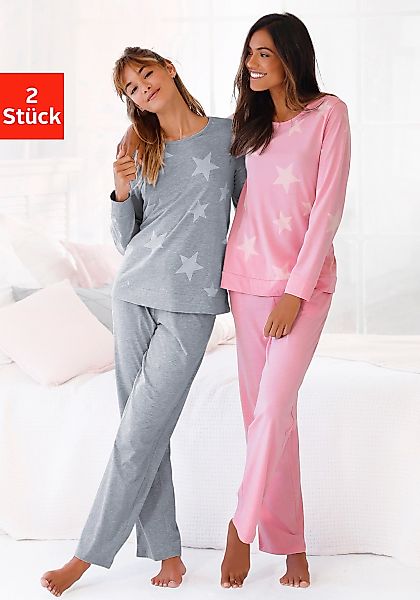 Arizona Pyjama, 4 Stk. in melierter Optik günstig online kaufen