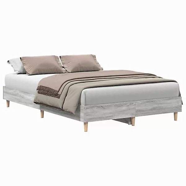 vidaXL Bett Bettgestell ohne Matratze Grau Sonoma 140x190 cm Holzwerkstoff günstig online kaufen