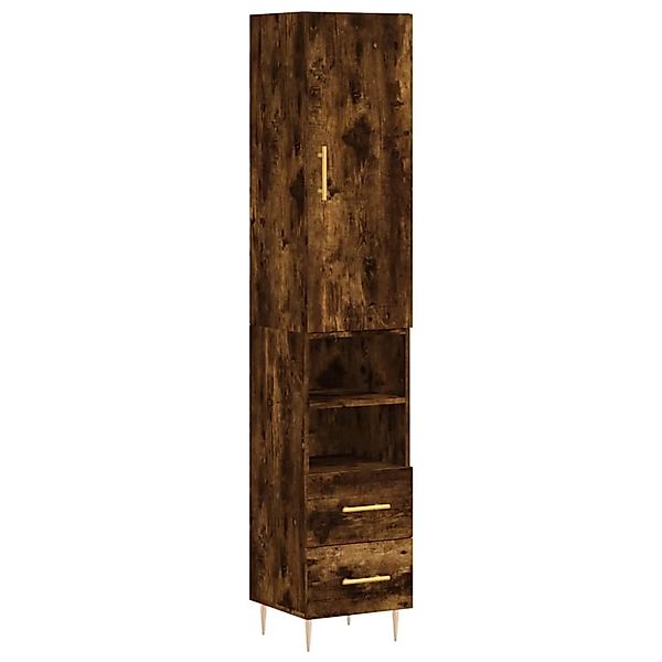 vidaXL Highboard Räuchereiche 34,5x34x180 cm Holzwerkstoff 3198910 günstig online kaufen