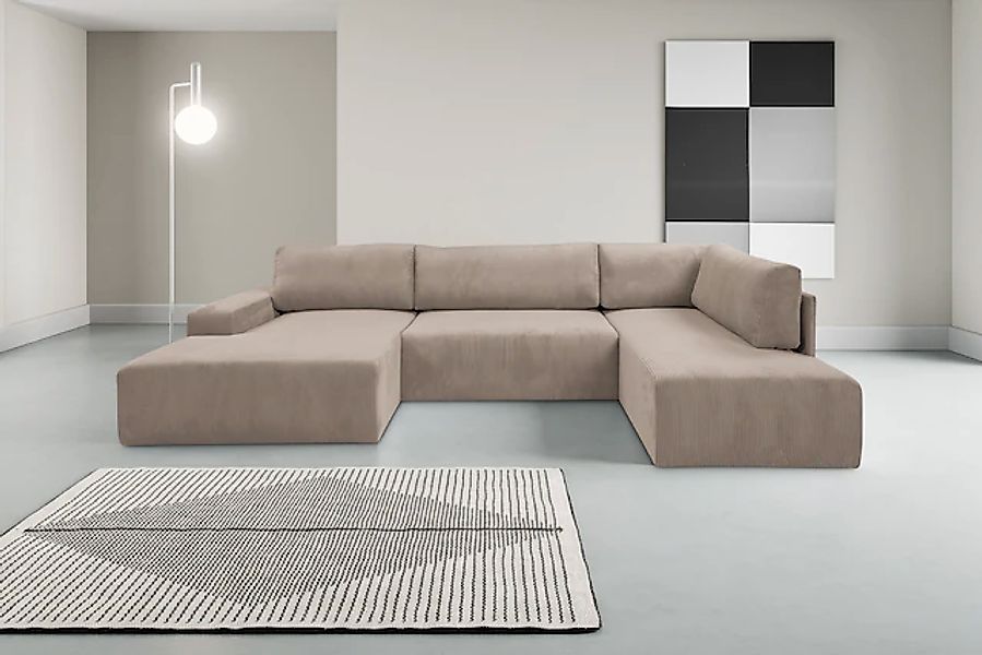 WERK2 Wohnlandschaft »Rotterdam-U, U-Form, in kuschelweichem Cord oder Brei günstig online kaufen