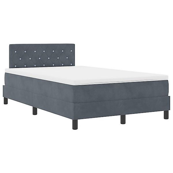 vidaXL Bett Boxspringbett mit Matratze Dunkelgrau 120x200 cm Samt (1-tlg) günstig online kaufen
