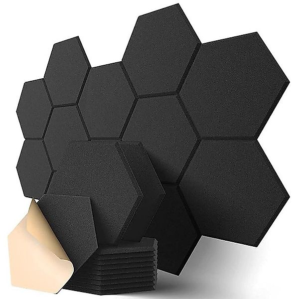 NUODWELL Akustikplatte 12 Stück Hexagon Akustikplatten günstig online kaufen