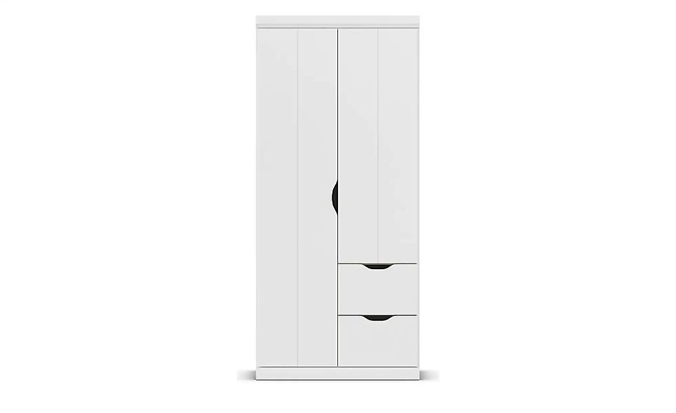 Kleiderschrank mit Schubladen Frieda ¦ weiß ¦ Maße (cm): B: 91 H: 203 Schrä günstig online kaufen