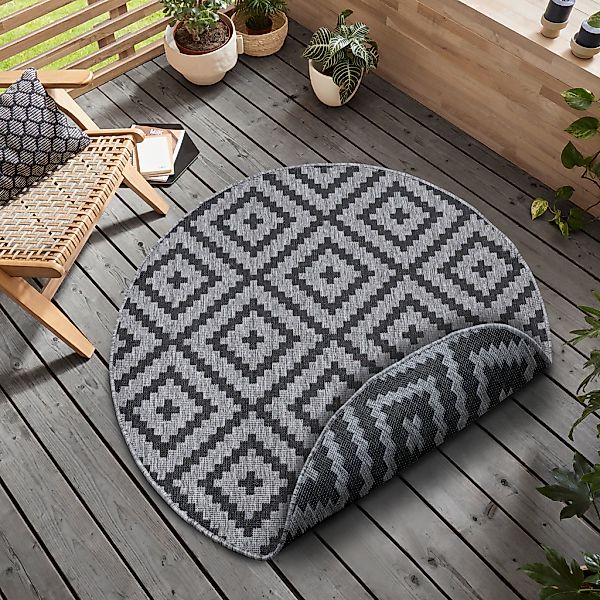 my home Teppich "Ronda Wendeteppich" rund 5 mm Höhe Sisal-Optik, Flachgeweb günstig online kaufen