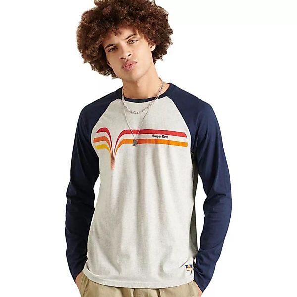 Superdry Cali Surf Baseball Langarm-t-shirt 2XL Grey Marl günstig online kaufen