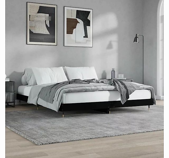 furnicato Bett Bettgestell Schwarz 200x200 cm Holzwerkstoff günstig online kaufen