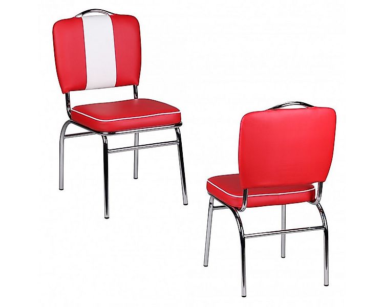 FINEBUY Esszimmerstuhl 2er Set Kunstleder American Diner Retro Stuhl Sessel günstig online kaufen