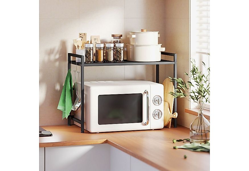 HOMCOM Küchenregal Erweiterbares Mikrowellenregal Mikrowellenständer mit 3 günstig online kaufen