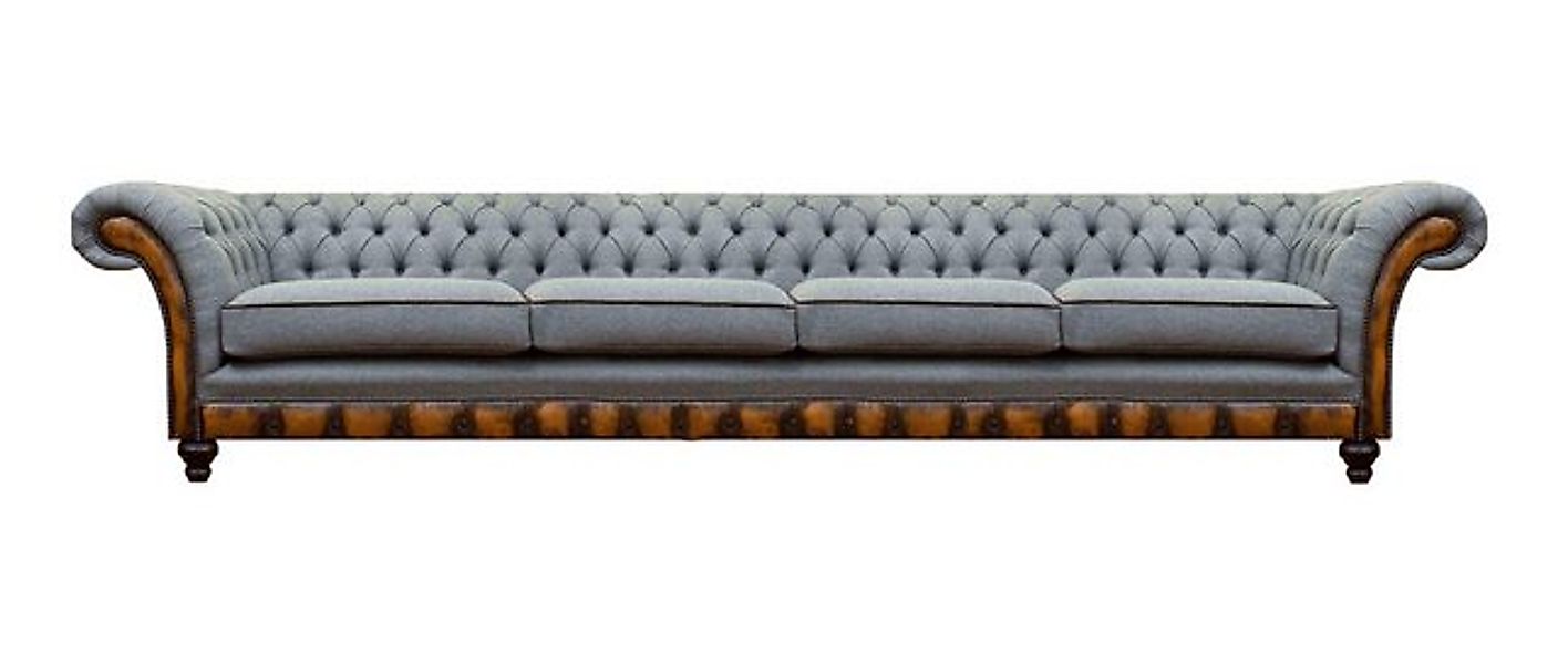 JVmoebel Sofa Grauer Wohnzimmer Chesterfield 4-Sitzer Luxuriöse Polstercouc günstig online kaufen