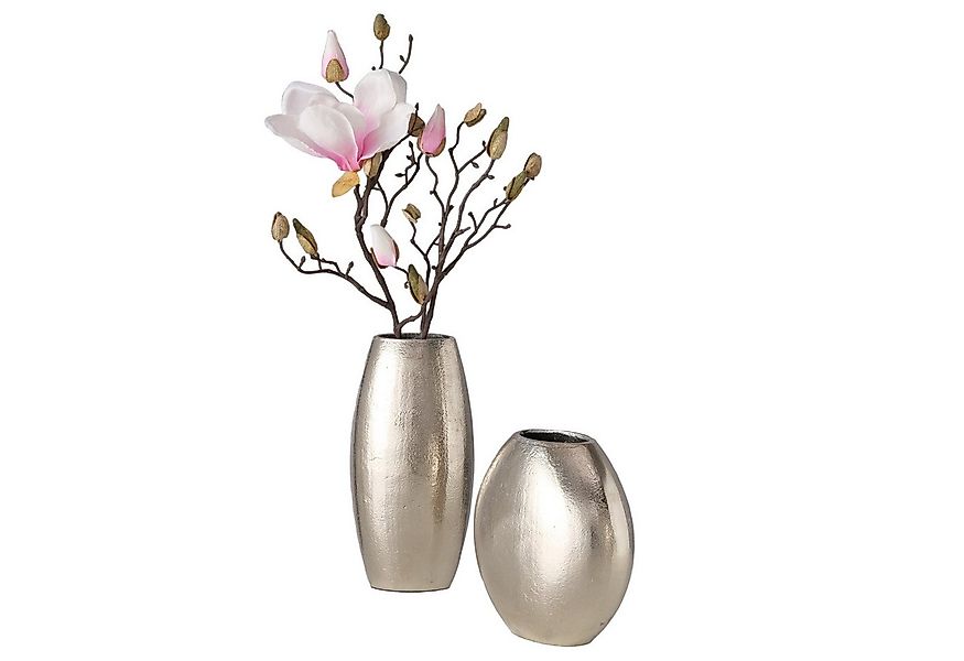 MF Dekovase Vase Sorella Silber Aluminium Set Modern Glanzoptik (1 St) günstig online kaufen