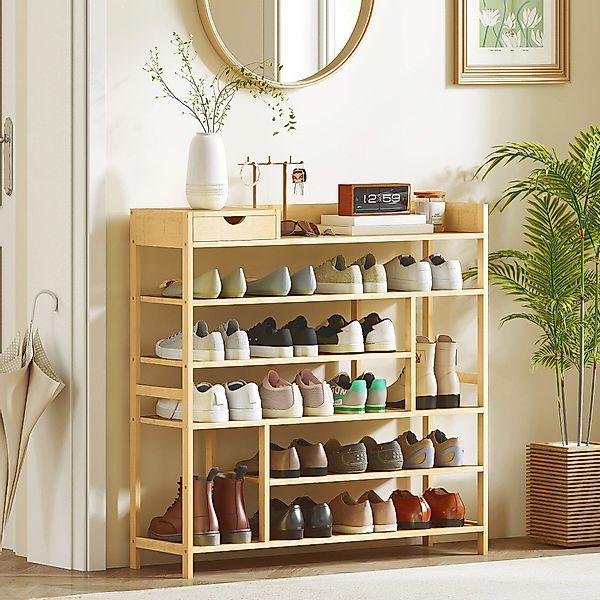 HOMCOM Schuhregal mit 6 Ebenen, Schublade günstig online kaufen