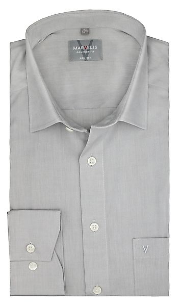MARVELIS Businesshemd Comfort Fit, Grau, Chambray, günstig online kaufen