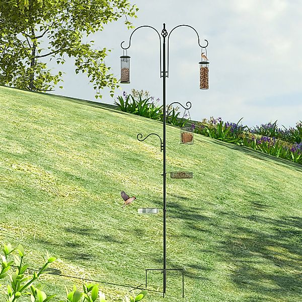 PawHut Vogeltränke inkl. 4 Haken 1.024 l, für Garten, Balkon, Schwarz günstig online kaufen