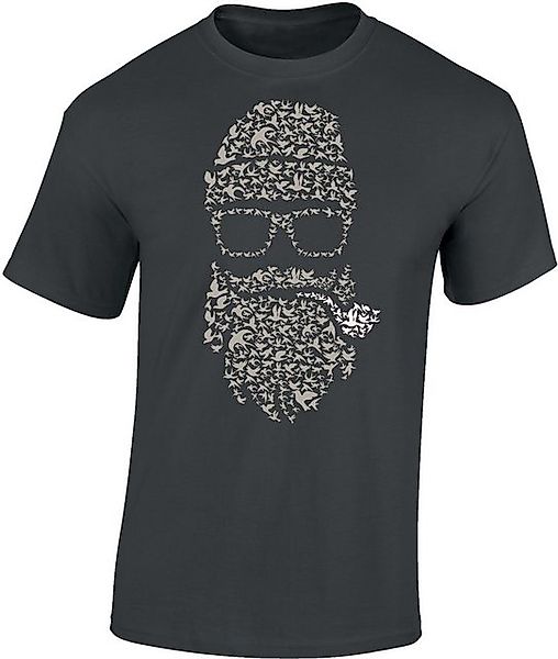 Baddery Print-Shirt "Bird's Beard" - Bart günstig online kaufen