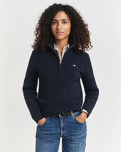 Gant Strickpullover STRETCH COTTON CABLE HALF-ZIP Mit Rundhalsausschnitt günstig online kaufen