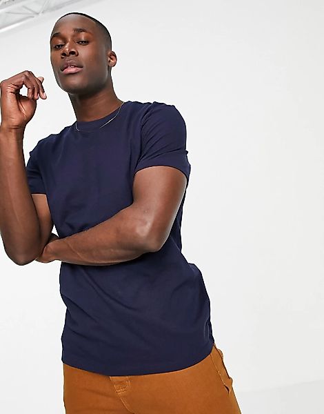 New Look – T-Shirt aus Bio-Baumwolle in Marineblau günstig online kaufen