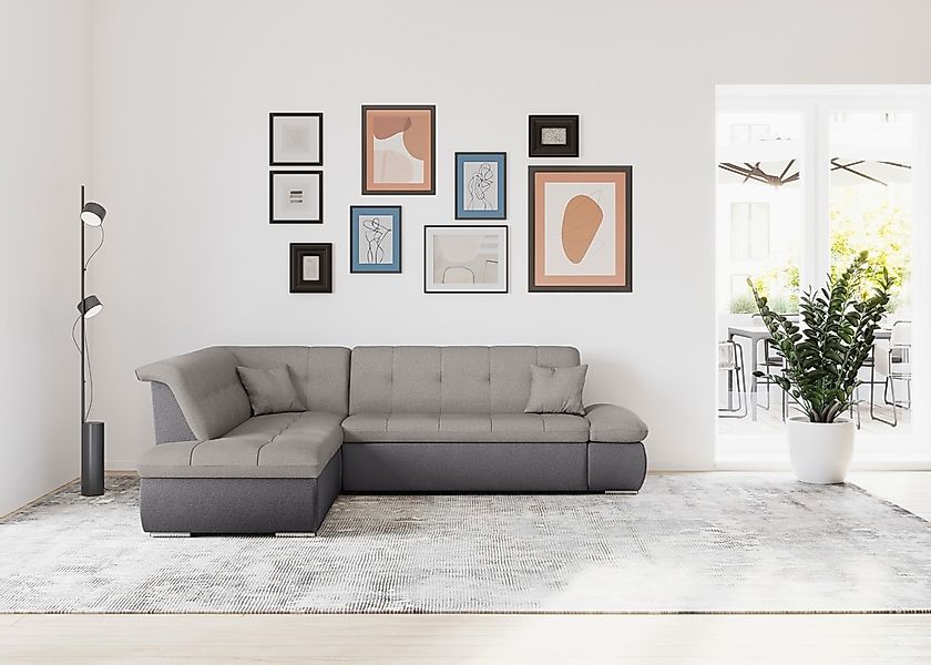 DOMO collection Ecksofa "Moric L-Form", wahlweise mit Bettfunktion und Arml günstig online kaufen