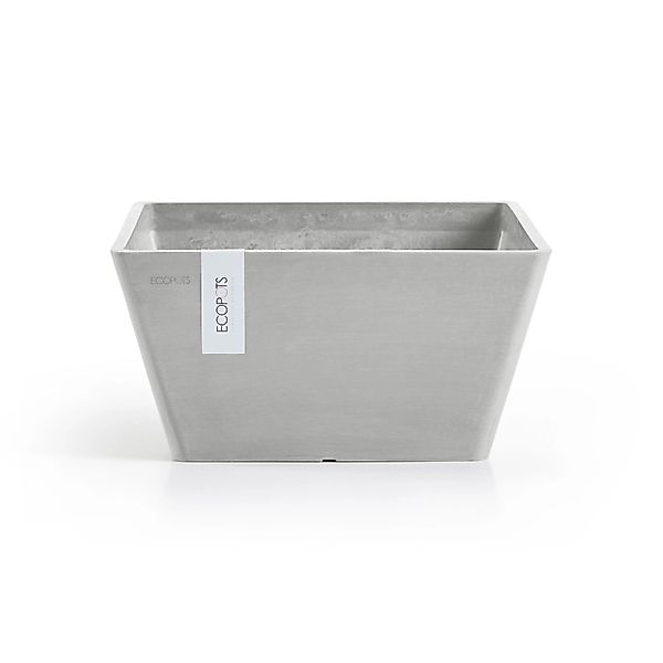 Ecopots Pflanzschale Berlin Quadratisch Weißgrau 41 cm x 18 cm günstig online kaufen