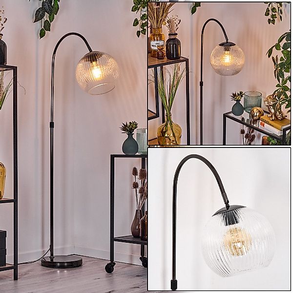 hofstein Stehlampe Stehlampe aus Metall/Riffelglas in günstig online kaufen