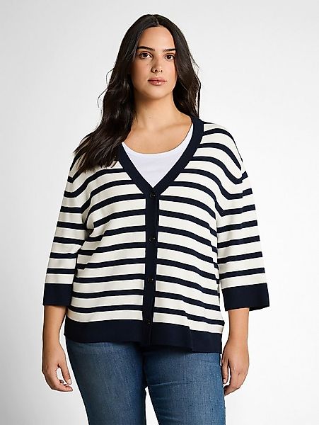 TOM TAILOR PLUS Cardigan mit Streifen Muster günstig online kaufen