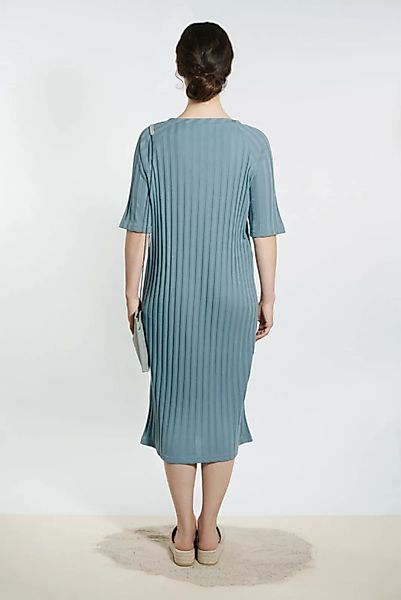 Jersey Kleid Mit U-boot-ausschnitt - Graublau günstig online kaufen