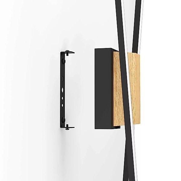 LED-Wandleuchte Panagria, schwarz mit Holzdetail günstig online kaufen