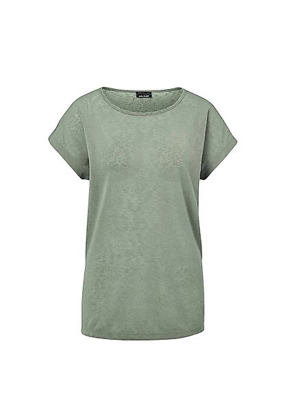 GOLDNER Kurzarmshirt "Shirt in Leinenoptik" U-Boot-Ausschnitt günstig online kaufen