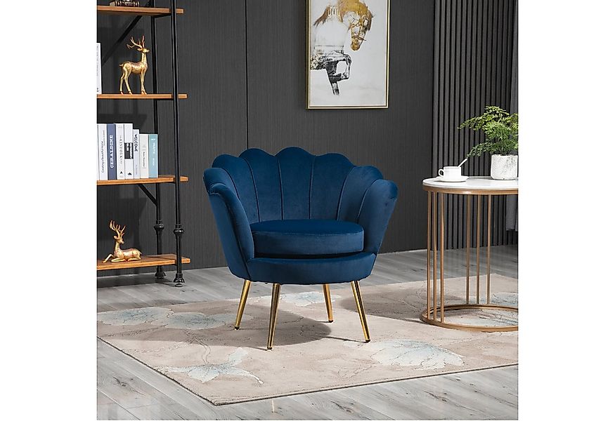 HOMCOM Sessel Polstersessel in Lotusform (Relaxsessel mit Metallbeinen, 1-S günstig online kaufen