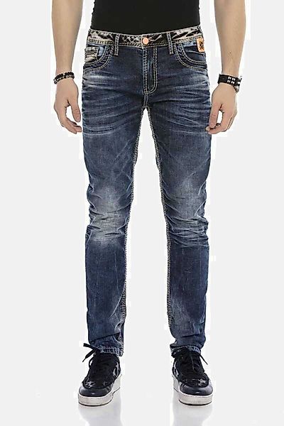 Cipo & Baxx Regular-fit-Jeans "DENIM" bequeme Jeans mit breiten Ziernähten, günstig online kaufen