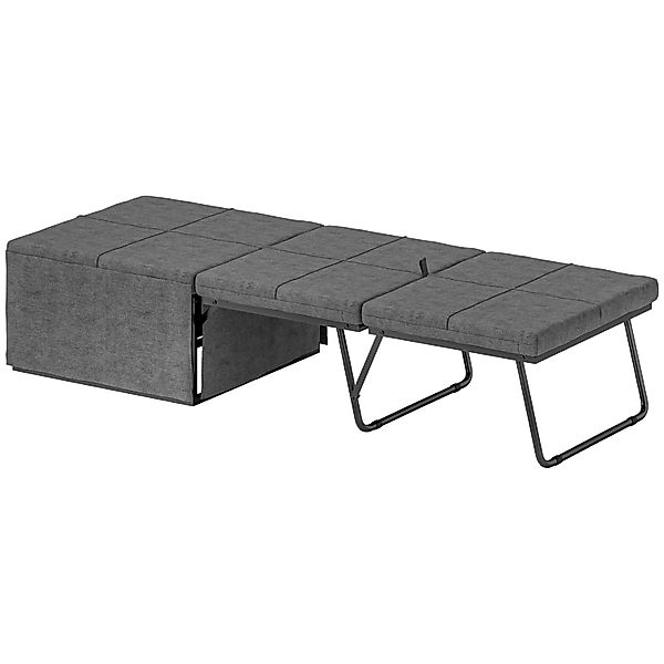 HOMCOM Klappbett Polyester Metall Grau 190L x 69B x 38,5H cm günstig online kaufen
