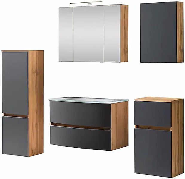 welltime Badezimmer-Set "Kaunas" Set, 5 Stk. tlg. bestehend aus Waschtisch- günstig online kaufen