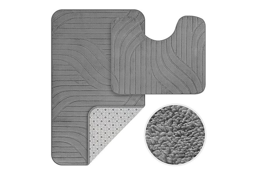 HOMELUX Badematte Badgarnitur 2-teilig mit Ausschnitt, weich & rutschfest, günstig online kaufen