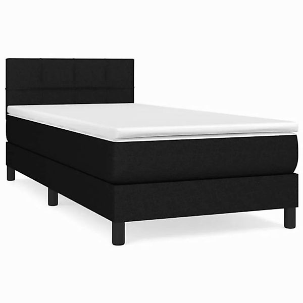 furnicato Bett Boxspringbett mit Matratze Schwarz 90x190 cm Stoff (1-tlg) günstig online kaufen