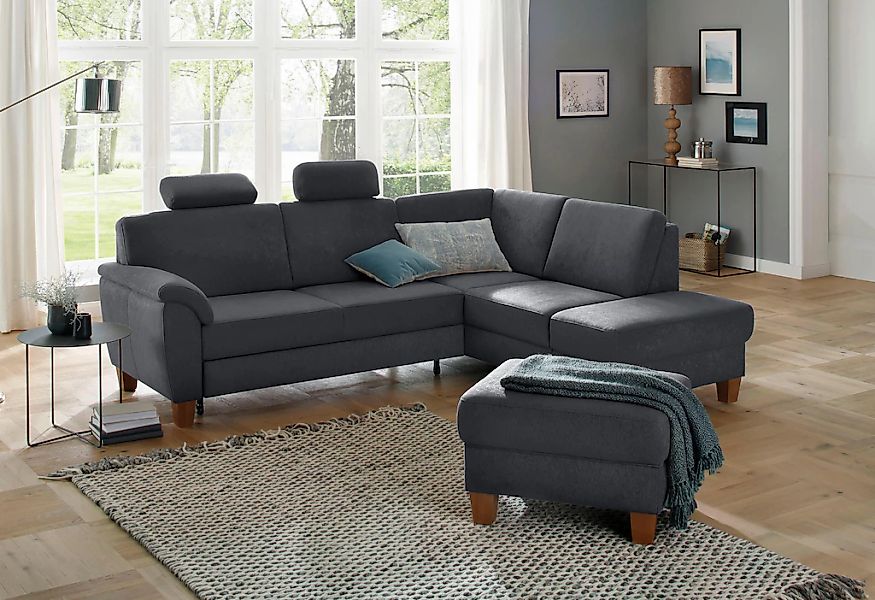 Home affaire Ecksofa "Alta L-Form" mit Federkern und Kontrastnaht, Füße Buc günstig online kaufen