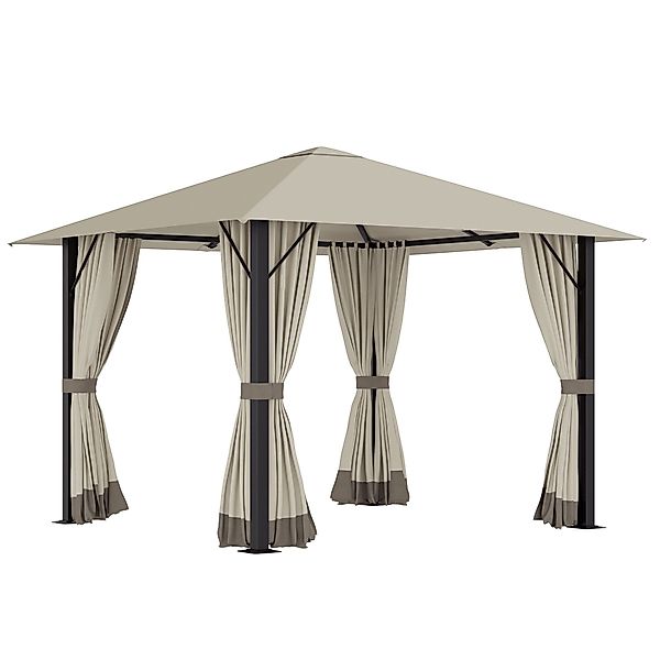 Outsunny Pavillon Mit Belüftungslöcher, Seitenteile, mit günstig online kaufen