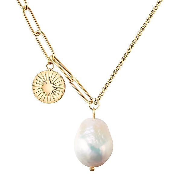 Valero Pearls Edelstahlkette gelbgold, mit Süßwasser-Zuchtperle günstig online kaufen