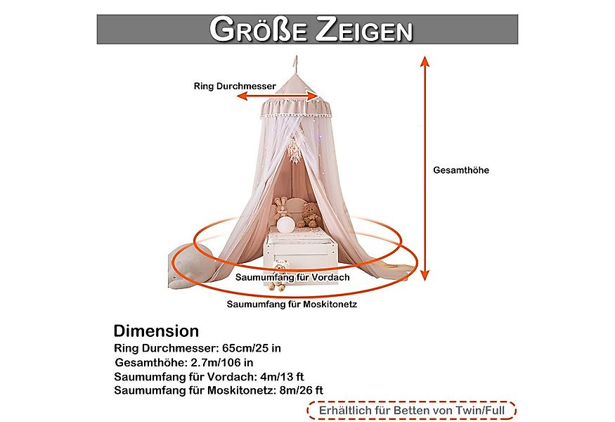 BTTO Betthimmel Babybett Kinderzimmer Baldachin Moskitonetz Insektenschutz günstig online kaufen