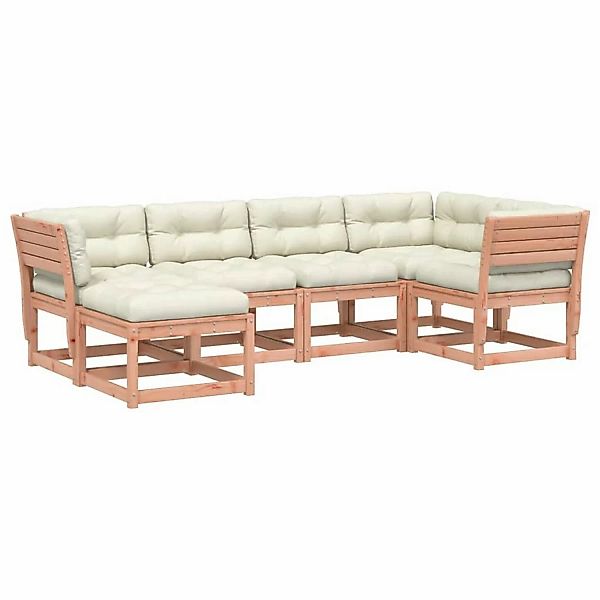 vidaXL 6-Tlg Garten-Sofagarnitur mit Kissen Massivholz Douglasie 3217038 günstig online kaufen
