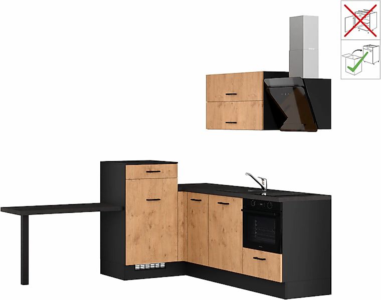 IMPULS KÜCHEN Winkelküche ""Amsterdam" mit zusätzlicher Arbeits- & Stellflä günstig online kaufen