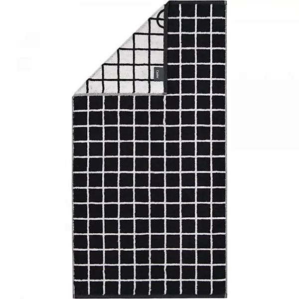 Cawö Zoom Karo 123 - Farbe: schwarz - 97 - Handtuch 50x100 cm günstig online kaufen