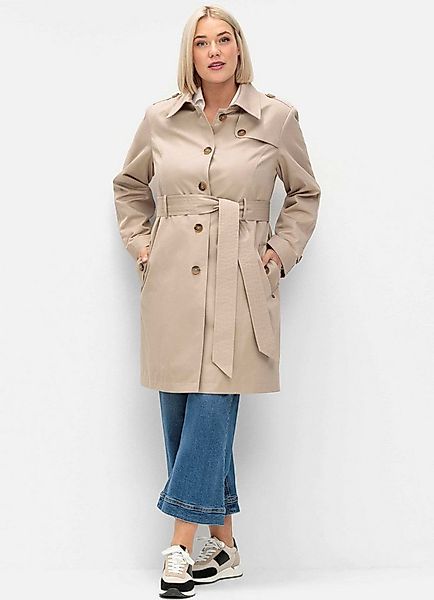 Sheego Langmantel Trenchcoat in wasserabweisender Qualität günstig online kaufen