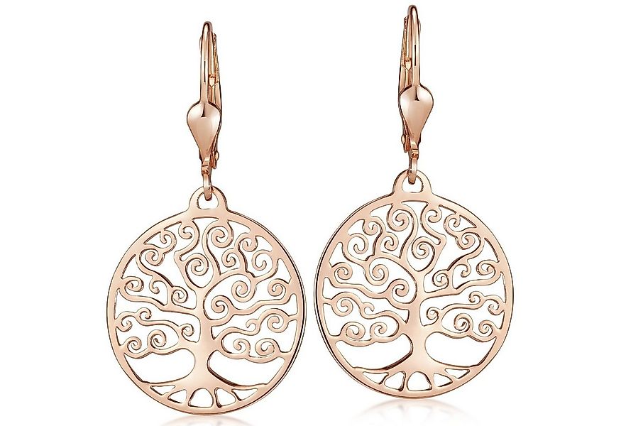 Materia Paar Ohrhänger Damen Rosegold Lebensbaum keltisch Ø20mm SO-246, 925 günstig online kaufen