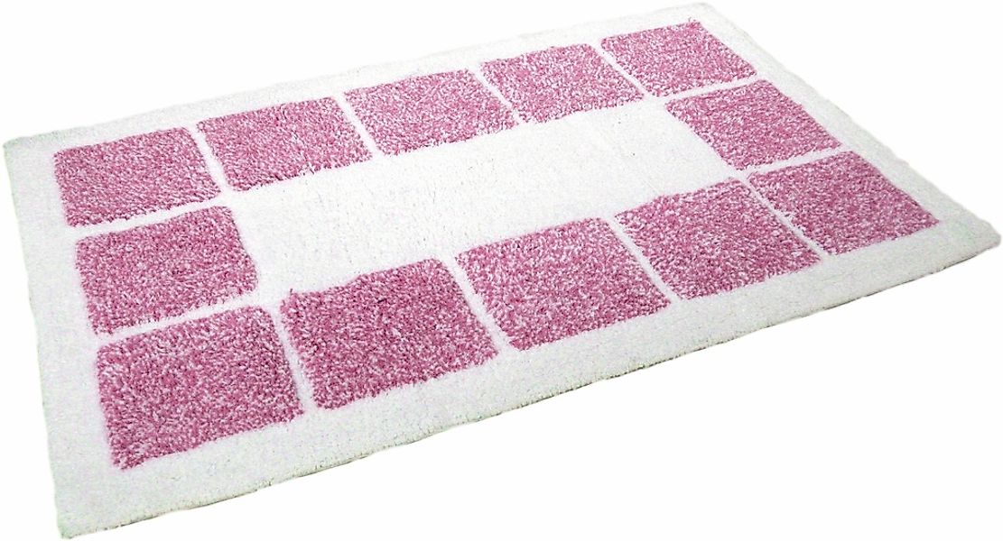 MESANA Badematte "Karo Melange" Höhe 15 mm rutschhemmend beschichtet fußbod günstig online kaufen