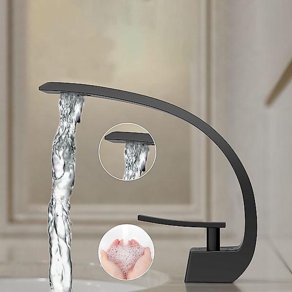 OKWISH Waschtischarmatur Wasserfall Bad Wasserhahn Küchenarmatur günstig online kaufen