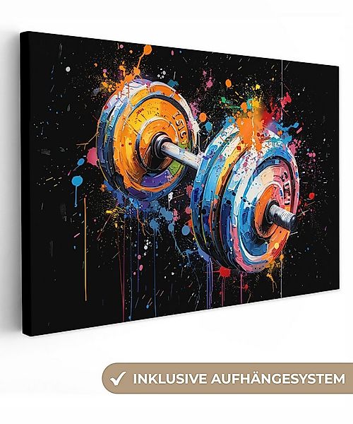 OneMillionCanvasses® Leinwandbild Graffiti - Sport - Fitness - Kurzhantel - günstig online kaufen